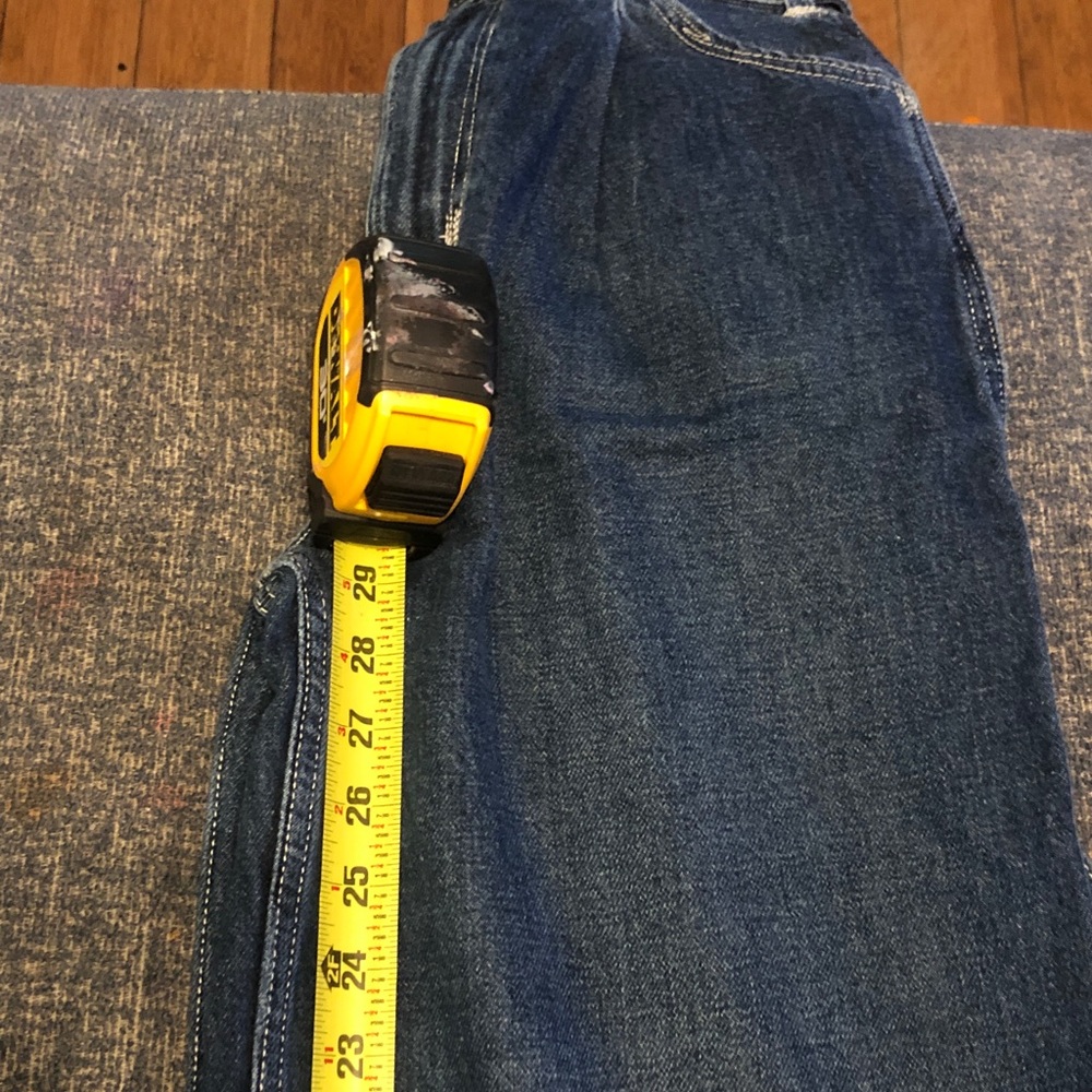 Rare y2k “Levi’s red” High-waisted baggy wide leg blue jeans with belt - Picture 8 of 9